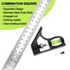 FTONOM5 Combination Square 12Inch/300mm Stainless Steel Combo Square Carpentry Tools