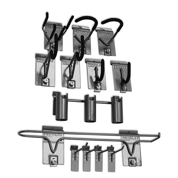 Proslat 11005 Sports Equipment Steel Hook Variety Kit Designed for Proslat PVC Slatwall, 13-Piece,12