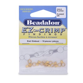 Artistic Wire Beadalon EZ-Crimp End Nickel Free Gold Plated, 10-Piece