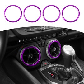 JOSHELA for Camaro Dash Air AC Vent Cover Trim Ring for Chevy Camaro 2016-2024 Purple Interior Accessories 4pcs