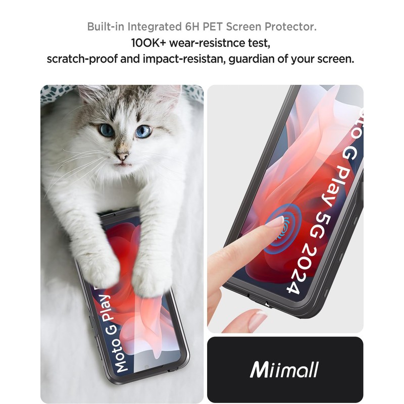 Miimall for Moto G Play 4G 2024 Case Waterproof, IP68