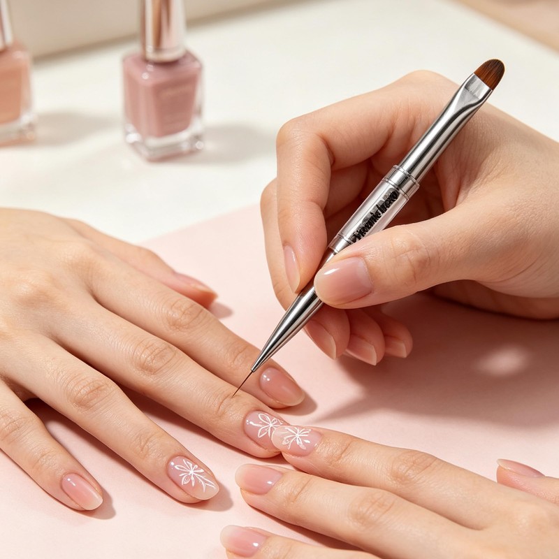 1Pcs Dual‑Ended Builder Gel Brush, Nail Art Brush for Polygel