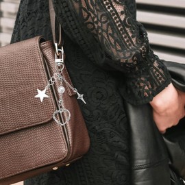 YangQian Silver Star Heart Keychain Charm for Backpack Bag Charms for Handbags Purse Decoration for Women Girls Star Charm Keychain Accessories for Women Girls