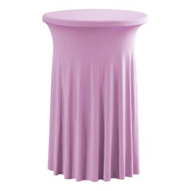 30 inches 32" Highboy Cocktail Round Stretch Spandex Table Cover Table Skirt High Top Tablecloth (30"-32" Dia x 43", Light Purple)