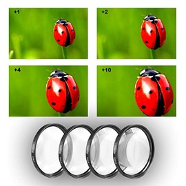 4 Piece 62mm Close-Up Filter Kit (+1, 2, 4, 10 Diopter) for Sigma 105mm Macro Lens