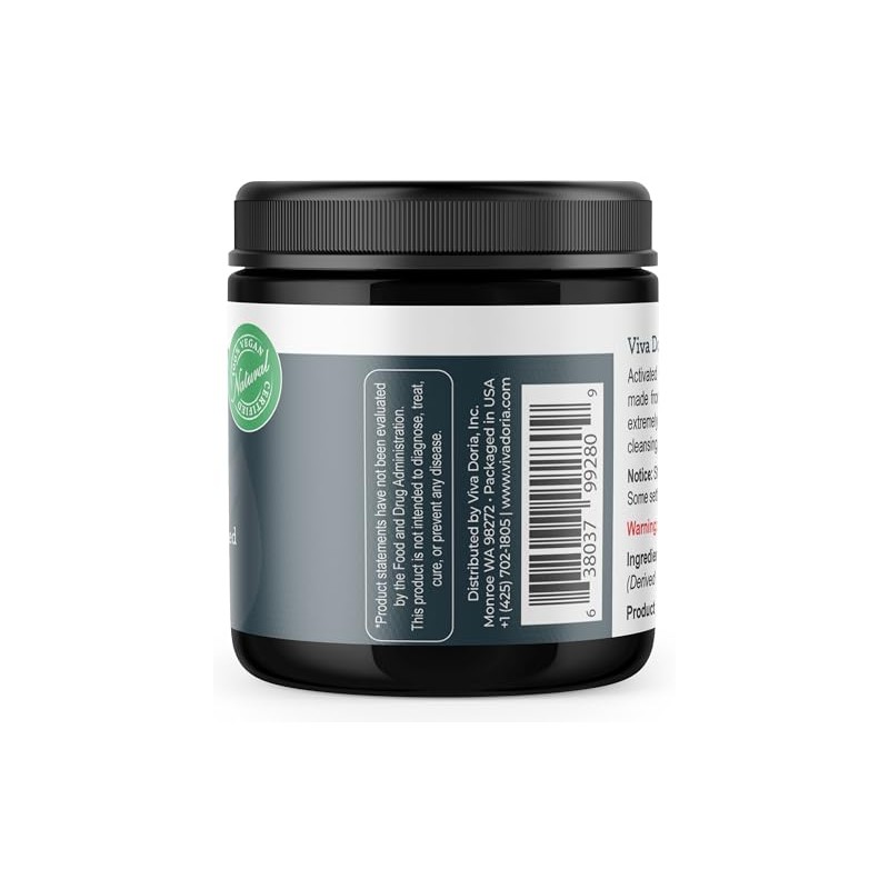 Viva Doria Virgin Activated Charcoal Powder, Coconut Shell Derived, Food