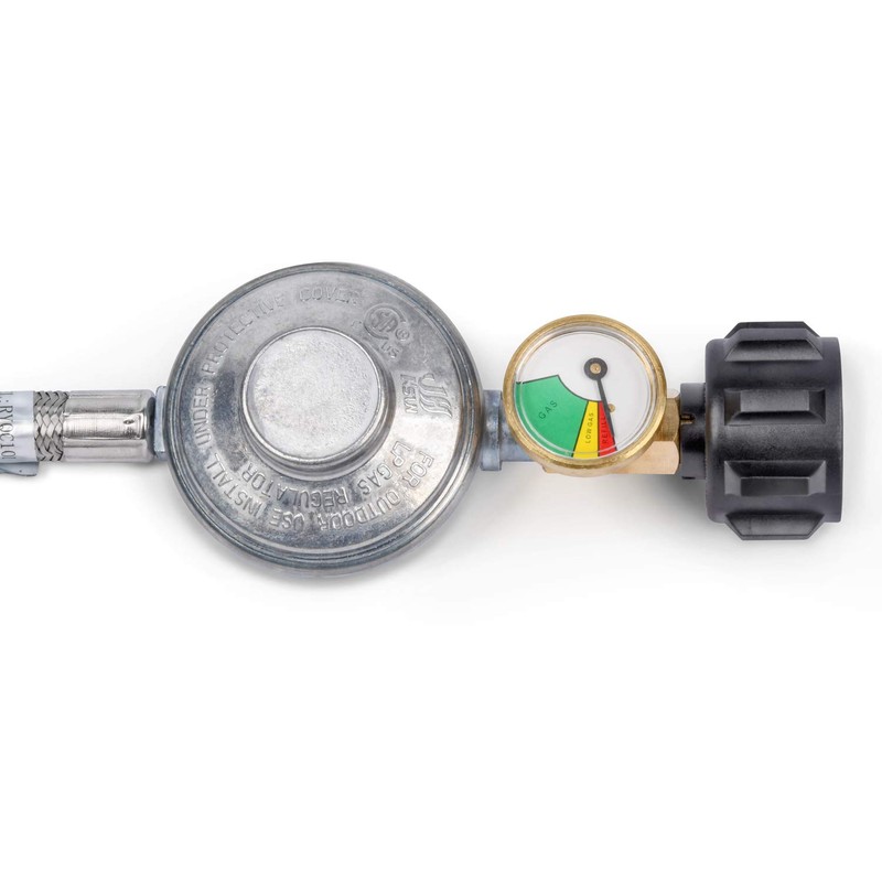 GasSaf 3FT Propane Regulator with Hose,Stainless Steel Braided Propane Gas