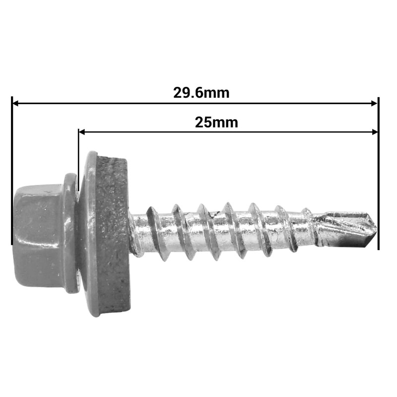 SKIR'CO Pack of 25 Roofing Screws 4.8 x 25 mm
