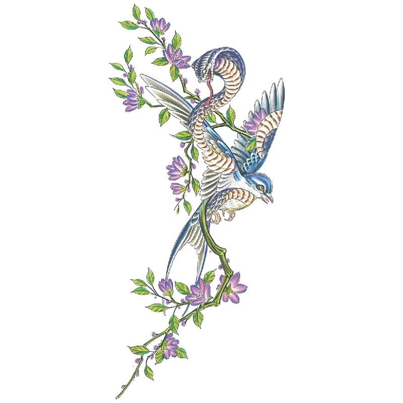 Lorna5 5 Sheets Dragon Tattoo Butterfly Tattoo Temporary Snake Tattoo