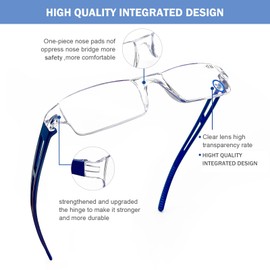 AQWANO Blue Light Blocking Computer Reading Glasses 5 Pack Clear Frame Rimless Readers Anti Glare Filter Lightweight for Women Men,3.0