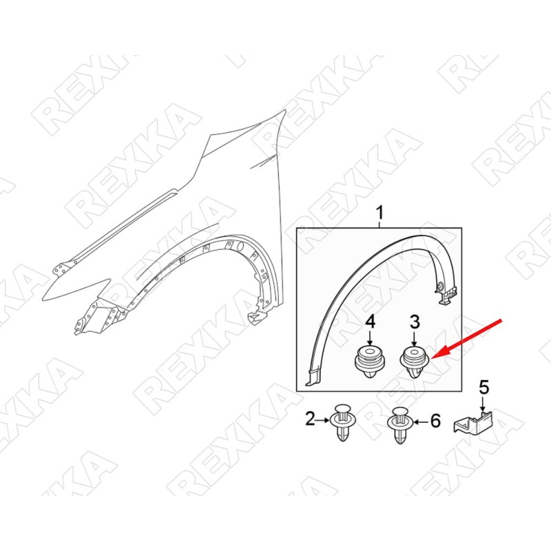 Rexka 25pcs Wheel Opening Molding Retainer Clip KB8A-51-W24A Compatible with