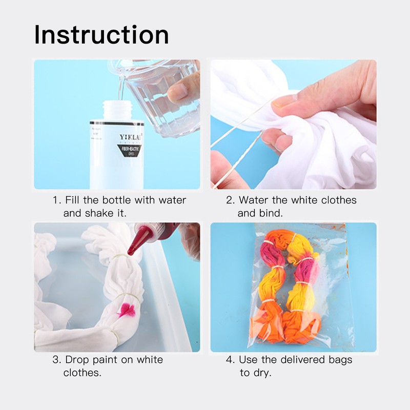 5 Colors DIY Tie Dye Kits Fabric Dye Set Fabric