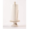 Mud Pie 47100002 Farmhouse Washed Beaded Wood Pedestal Paper Towel