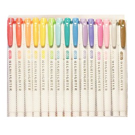 Mythya Resaltadores, Double Ended Highlighter, Broad and Fine Tips, Refresh and Friendly Colors,15/25 Piezas -Colores Surtidos (Multicolor-15)