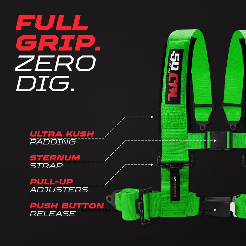 1pc 4 Point Harness for Bucket Seat, Push Release, 10