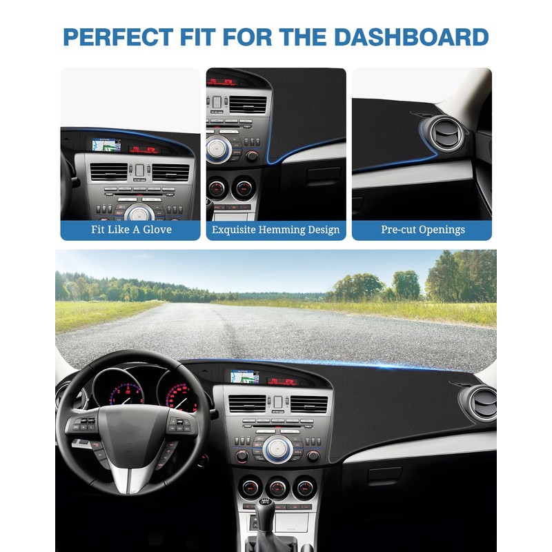 FIILINES Dash Cover Compatible with Mazda 3 2010 2011 2012