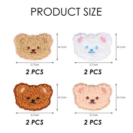 12 Pieces Bear Embroidery Patches, Cute Bear Iron-On Patches, Sewing Patches, Clothing Repair Patches, Suitable for T-Shirts, Jeans, Hats, Backpacks