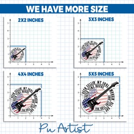 Rich Men North Of Richmond Sticker Country Music Western Cowboy Blue Collar Anthem Music Song Lyrics Circle Guitar America Flag Die Cut Vinyl Sticker for Tumbler, Helmet, Hardhat, Laptop