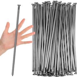 Nuenen 60 Pcs Metal Heavy Duty Stakes Landscape Anchoring Spikes Garden Edging Spikes for Artificial Turf Stakes, Paver Edging, Weed Barrier, Timber, Carpentry, Tent, Camping(12 Inch,Black)