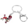 DUOWEI Dainty Enamel Poodle Dog Keychain Elegant Pet Key Ring
