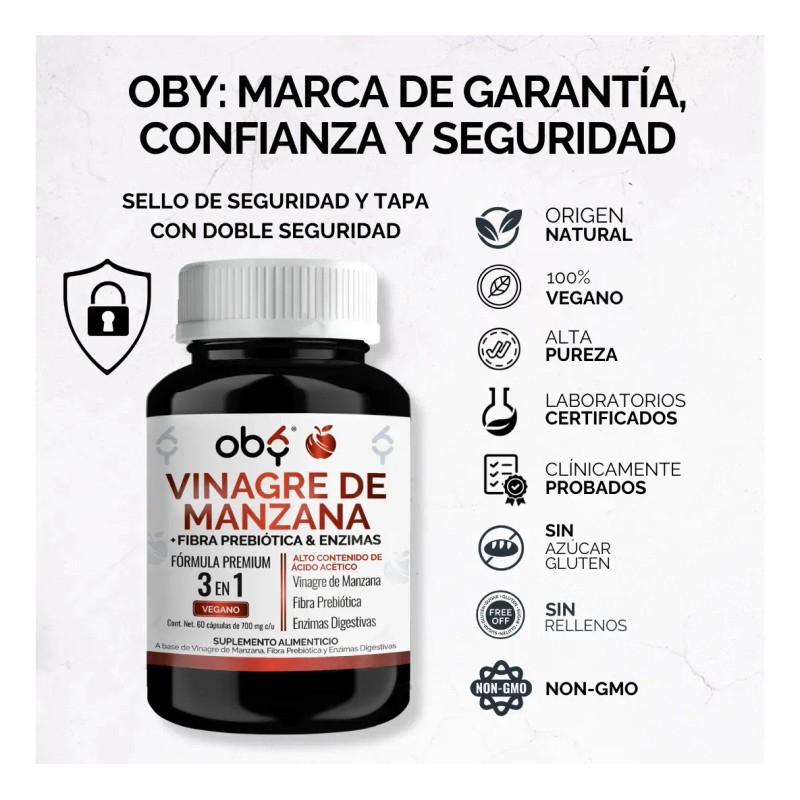 Vinagre Manzana Enzimas Digestivas 700 Prebioticos Inulina Achicoria Capsulas Veganas