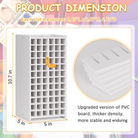 Loghot Marker Storage Organizer Marker Holder 72 Slots Marker Organizer for Desk with Removable Divider Art Marker Rack to Storage Markers Pens Colored Pencils Art Supply (White 72 holes)