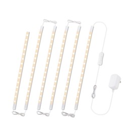 LED Under Cabinet Lighting 6-Pack 12 inch Seamlessly Linkable Strip Light Bars for Cabinet, Kitchen, Shelf, Workbench, Cupboard Lighting, 1200 Lumen (Warm White 3000K)
