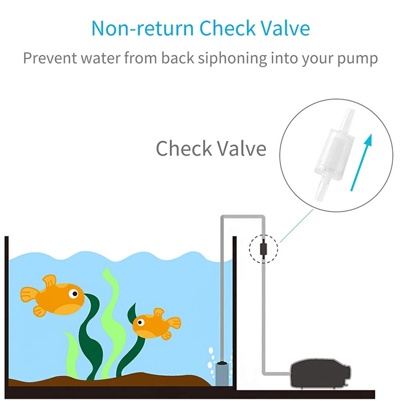 Pawfly 6 Pcs Aquarium Air Pump Check Valves Clear Plastic