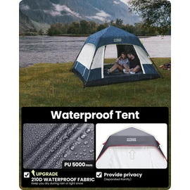 Updated Pop Up Camping Tent, 4/6 Person Blackout Camping Tent