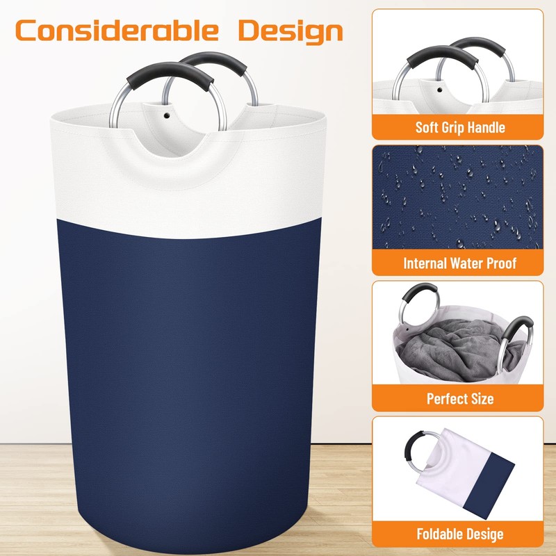 BlissTotes Laundry Hamper 90L Blue
