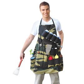 Big Mouth The Grill Sergeant BBQ Apron CAMOUFLAGE 6 Pack Holder Father's Day BMNY-0007