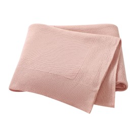 mimixiong Baby Blanket 100% Cotton Knit Baby Blankets Baby Gifts Baby Essentials for Newborn, 100 x 80 cm Baby Pink