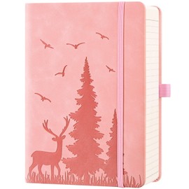 ZXHQ 365 Pages Lined Journal Notebook, (15.5cm x 21.5cm) Hardcover Embossed PU Leather Cover, Journal for Women Men Writing a5 Notebook,100 GSM Paper, Fine Inner Pocket - Pink