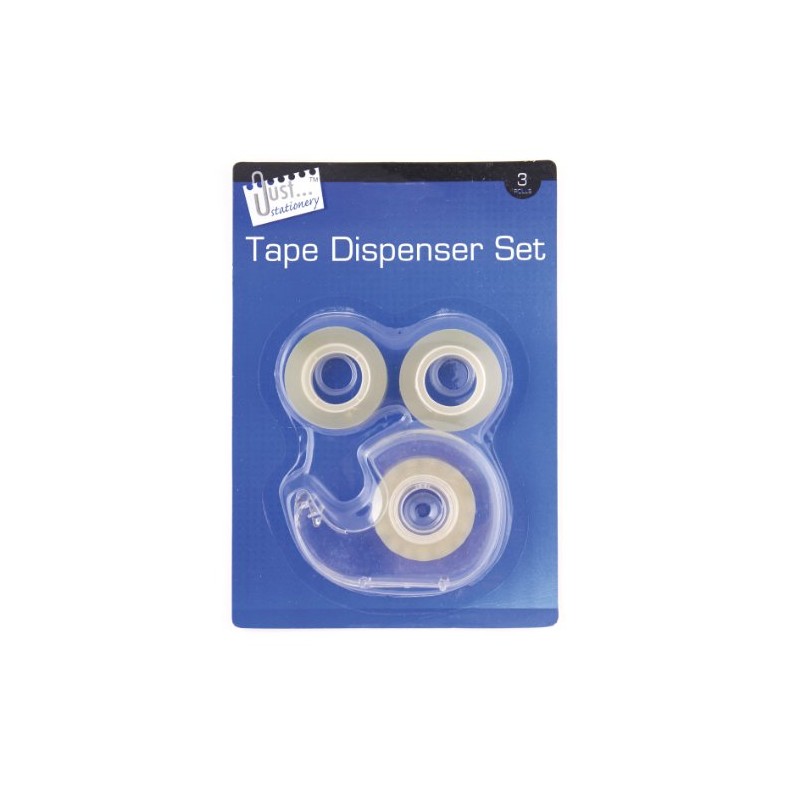 Just stationery Tape Dispenser Set, 3 Rolls, 6002