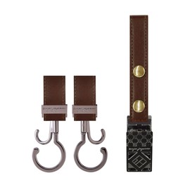 e.x.p.japon b-bhsc12 Set of 2 Buggy Hook & Shoe Clip BK-Synthetic Brown 360 Degree Rotation Stroller Hook