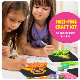 Jab Jab Art Magical Princesses Kit - Gifts for 5 Year Old Girls - Arts and Crafts for Kids Ages 4-8, 4-6 - Mess-Free Craft - Birthday Gift Ideas for Girls Ages 4, 5, 6, 7, 8, 9 - Basket Stuffers