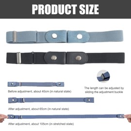 ZhongShuang 2 Pcs No Buckle Belt For Men,Non Marking Belt Elasticated Belt Buckle Free Belt, Durable Invisible Adjustable Elastic Buckless Belt Stretch Belt Women And Men For Jeans Pants(Blue,Black)