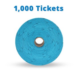 INDIANA TICKET CO. Blue, Marquee 50/50 Raffle Roll Tickets, Large 4"x2" Double Roll (1,000) Fundraisers, Events, Cash Drawings, Door Entry, Drink & Food, Classroom Rewards. (8 Color Selection)