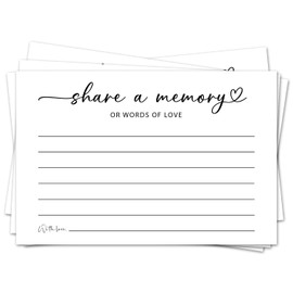 White Simple Share a Memory Cards for Celebration of Life, Guest Book for Funeral, Birthday, Anniversary, Wedding, Graduation, Memorial, Going Away Party, 25 PCS 4x6 Inches Card-002