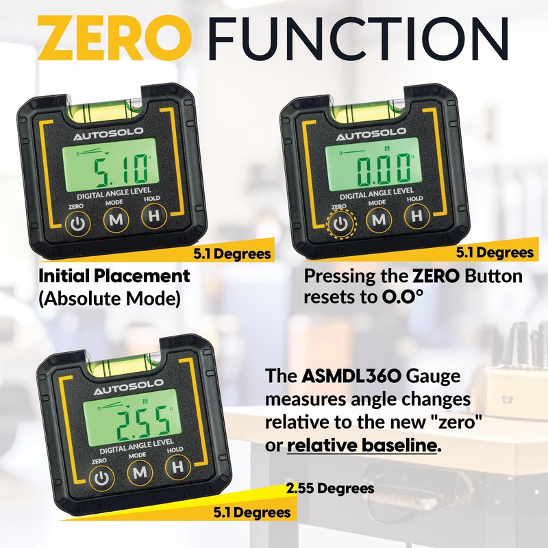 AutoSolo Digital Angle Level with Magnetic Base & Torpedo Bubble