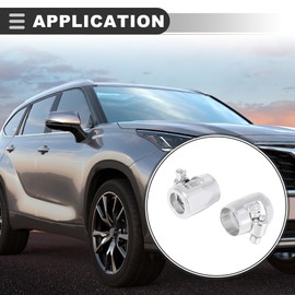 Motoforti Universal Hex Car Hose Finisher Clamp, AN6, Aluminum Alloy, Silver Tone, 2 Pc