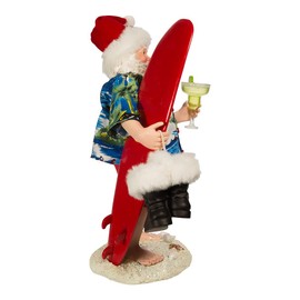 Kurt S. Adler 11-Inch Fabriché Santa with Surfboard and Drink