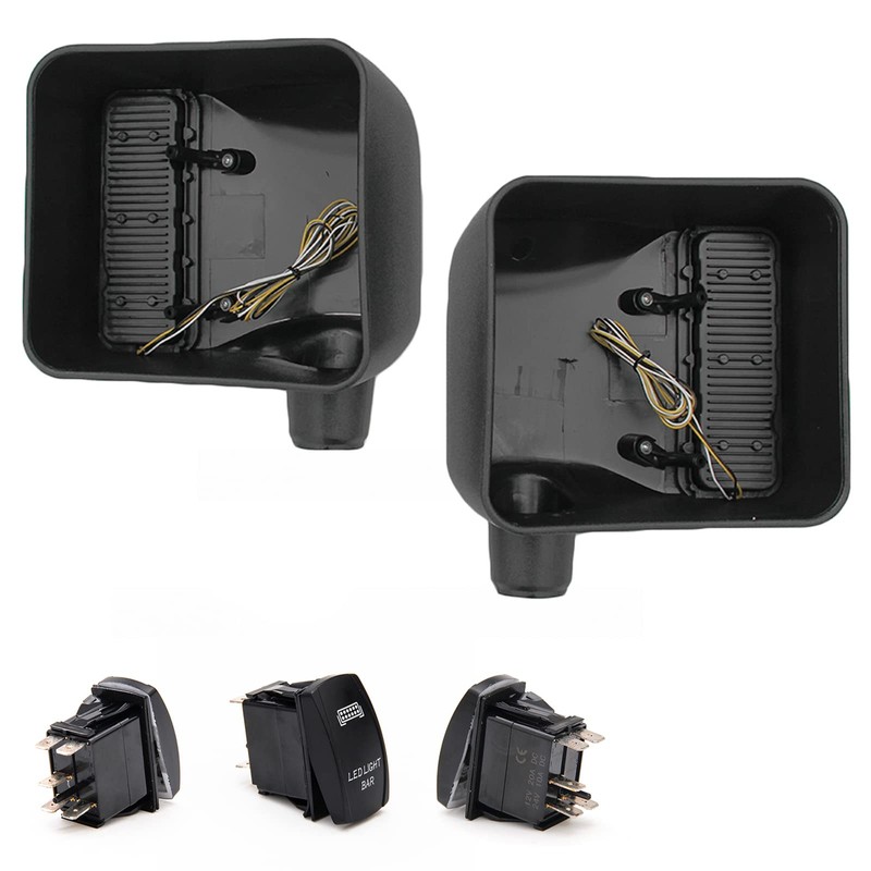KMFCDAE Side View Mirror Housing with LED White DRL Amber