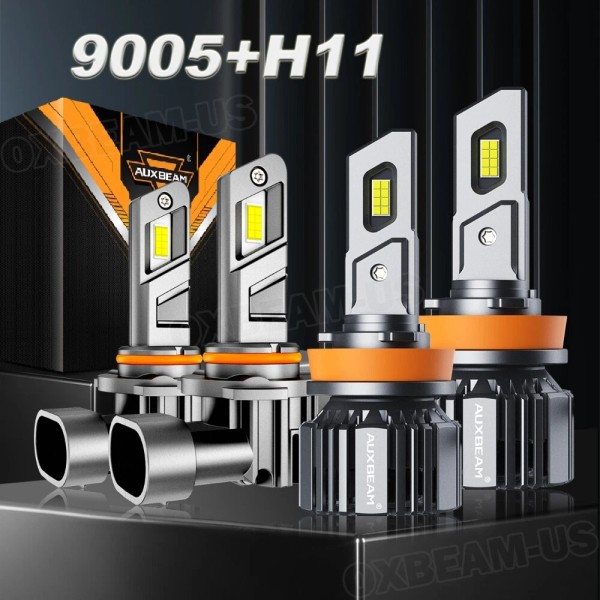 AUXBEAM H11 9005 LED Headlight Bulbs Combo High Low Beam