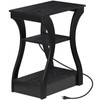 Segawe End Table with Charging Station Black End Table with