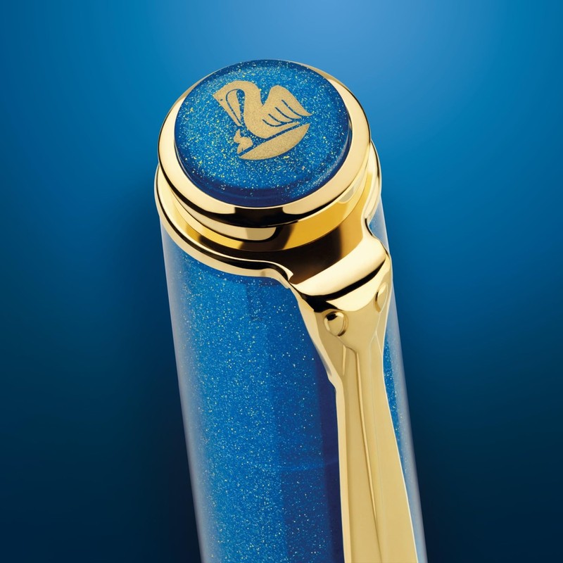 Pelikan EF Fountain Pen, Ultra Fine Point, Classic Golden Lapis