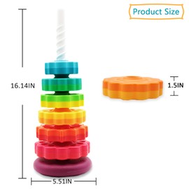 LBAIBB (1 PCS) Spinning Stacking Toys,Spin Toy ABS Plastic and Color Rainbow Design,Focus on Children Educational and Interactive Learning's Stack Toys, Suitable for Gifts for Boys and Girls