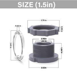 Wejjue 2 Pieces PVC Bulkhead Fitting 1Inch /1.5 inch Plastic Pipe Connector for rain Barrel Aquarium Bulkhead Tank Bulkhead Aquarium Bulkhead (1.5in)