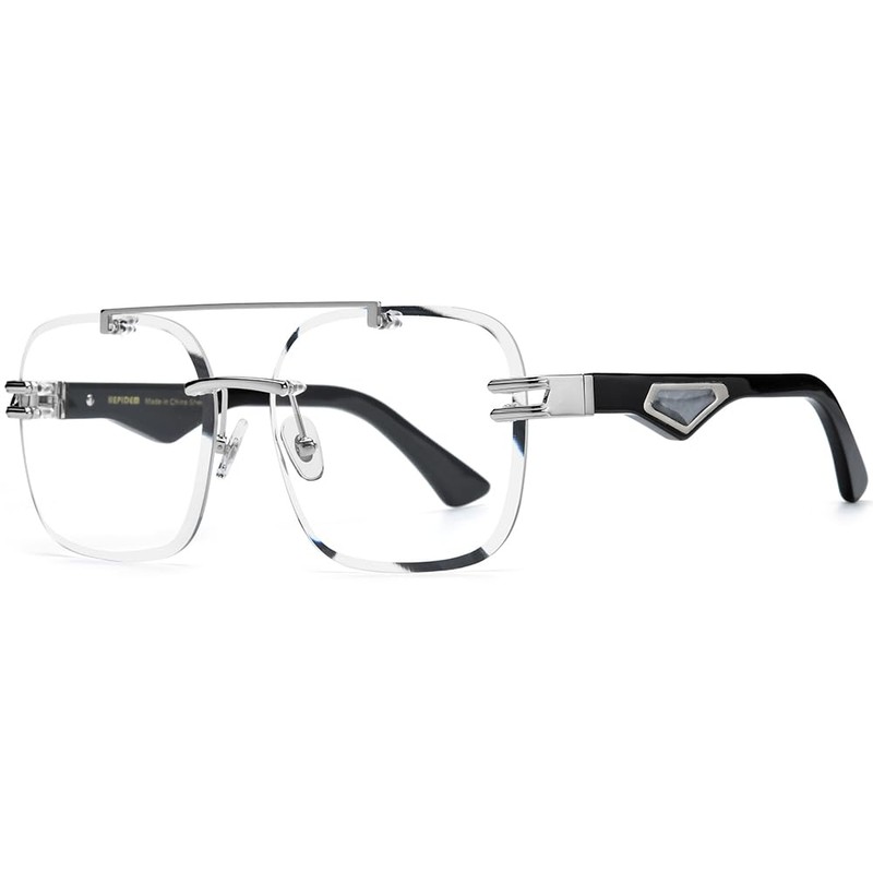 HEPIDEM Really Buffalo Horn Handmade Glasses Frame,Oversize Big Square Rimless