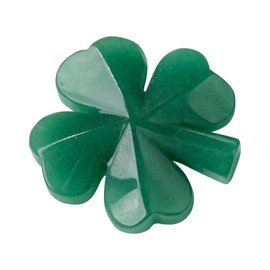 Runyangshi Natural Crystal Green Aventurine Four Leaf Clover Healing Stone Sculpture Hand-Carved Crafts Symbolizes Love Health Glory Riches Reiki Crystal Gemstone Home Decor Gift(Upgraded Version)